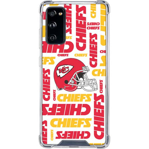 NFL Kansas City Chiefs White Blast Galaxy S20 FE Clear Case